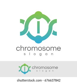 chromosome initial Letter I Logo design