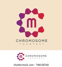 chromosome initial Letter M Logo design