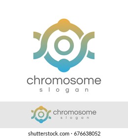 chromosome initial Letter O Logo design