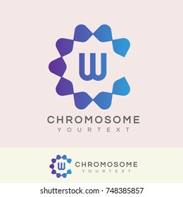 chromosome initial Letter W Logo design