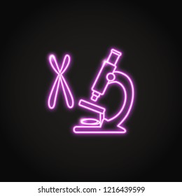 Chromosome research neon icon in line style