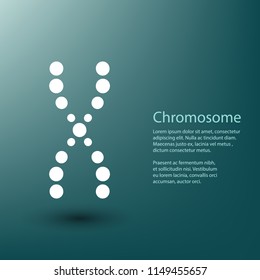 Chromosome X Icon on Blue Background
