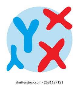 Cromosoma XY Icon Genética Ilustración vectorial