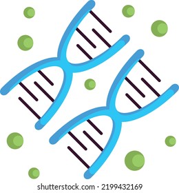Chromosomes Or Autosomes Vector Color Icon Design, Biochemistry Symbol, Biotechnology And Biochemical Sign, Science And Engineering Stock Illustration, Nucleic Acid Double Helix Concept