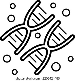 Chromosomes Or Autosomes Vector Line Icon Design, Biochemistry Symbol, Biological Processes Sign, Bioscience And Engineering Stock Illustration, Nucleic Acid Double Helix Concept