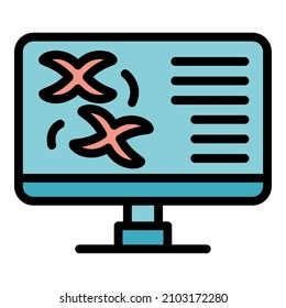 Chromosomes icon. Outline chromosomes vector icon color flat isolated