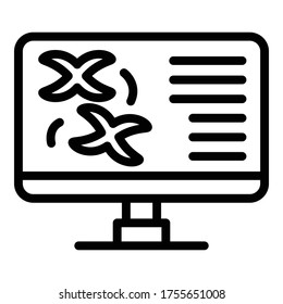 Icono de cromosomas. Icono de vector cromosomas de contorno para diseño web aislado en fondo blanco