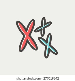 Icono cromosómico línea delgada para web y móvil, moderno diseño minimalista plano. Icono del vector con contorno gris oscuro y color de desplazamiento en fondo gris claro.
