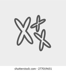 Chromosomes icon thin line for web and mobile, modern minimalistic flat design. Vector dark grey icon on light grey background.