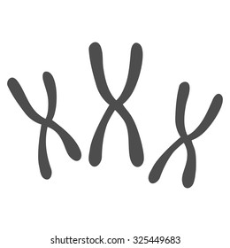 Chromosomes vector icon. Style is flat symbol, gray color, rounded angles, white background.