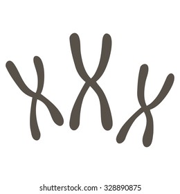 Chromosomes vector icon. Style is flat symbol, grey color, rounded angles, white background.