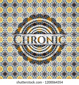 Chronic arabesque emblem background. arabic decoration.