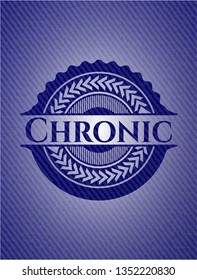 Chronic badge with denim texture