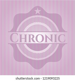 Chronic badge with pink background