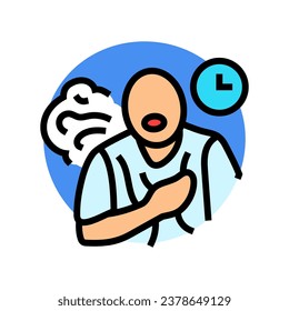 chronic cough disease symptom color icon vector. chronic cough disease symptom sign. isolated symbol illustration