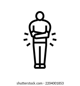 Chronic Diarrhea Hiv Symptom Line Icon Vector. Chronic Diarrhea Hiv Symptom Sign. Isolated Contour Symbol Black Illustration