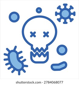 Chronic Disease Single Icon Blue White