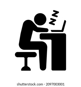 Chronic Fatigue, Overwork, Lack Of Sleep Vector Icon Illustration