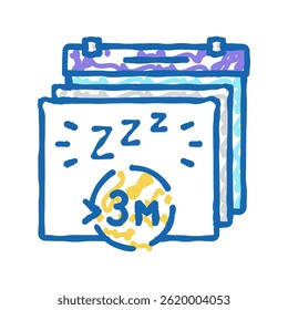 chronic insomnia doodle icon sketch vector. chronic insomnia sign. isolated symbol illustration