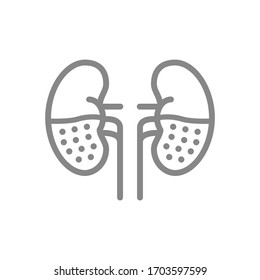 Chronic Kidney Disease Line Icon. Human Organ For Filtering Blood, Pyelonephritis, Renal Tuberculosis Symbol