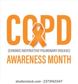 Chronic Obstructive Disease Pulmonary COPD Awareness month campaign banner. It features an orange ribbon and text. 