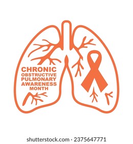 mes de sensibilización pulmonar obstructiva crónica mes de dilución de imagen vectorial