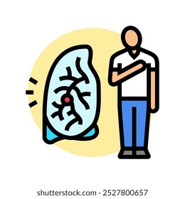 chronic obstructive pulmonary disease color icon vector. chronic obstructive pulmonary disease sign. isolated symbol illustration