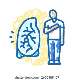 Enfermedad pulmonar obstructiva crónica Icono de doodle Vector de croquis. Signo de enfermedad pulmonar obstructiva crónica