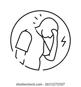 chronic pain disease symptom line icon vector. chronic pain disease symptom sign. isolated contour symbol black illustration