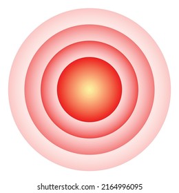 Chronic Pain Symbol. Hurt Spot Red Circles