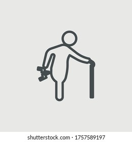 Signo de ilustración de icono del vector de dolor crónico