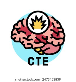 chronic traumatic encephalopathy color icon vector. chronic traumatic encephalopathy sign. isolated symbol illustration