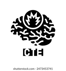 chronic traumatic encephalopathy glyph icon vector. chronic traumatic encephalopathy sign. isolated symbol illustration