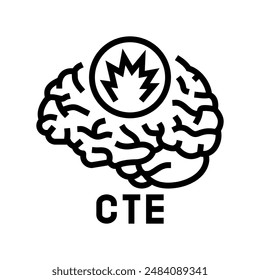 chronic traumatic encephalopathy line icon vector. chronic traumatic encephalopathy sign. isolated contour symbol black illustration