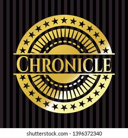 Chronicle gold badge or emblem. Vector Illustration. Detailed.