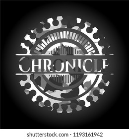 Chronicle on grey camouflaged texture