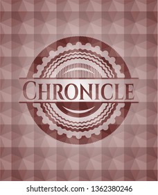 Chronicle red seamless emblem with geometric pattern.