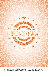 Chronological orange mosaic emblem