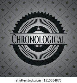 Chronological realistic dark emblem. Vector Illustration. Detailed.