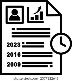 chronological resume icon experience, time vector