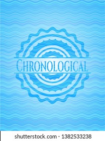 Chronological water concept emblem background. Vector Illustration. Detailed.