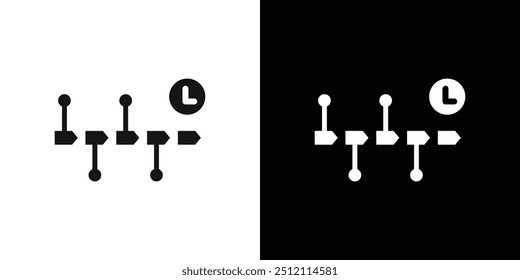 Ícone de cronologia Conjunto de logotipo vetorial de arte de linha preta