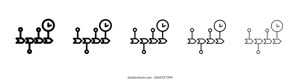 Ícone de cronologia ilustração plana definir logotipo