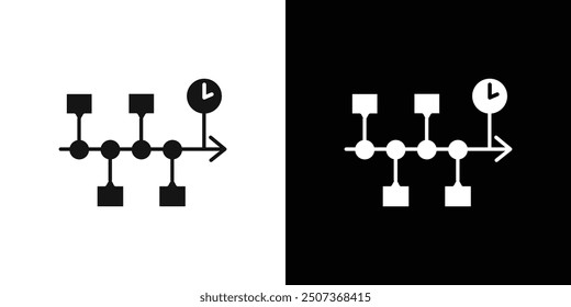 Chronology icon flat line symbol set.