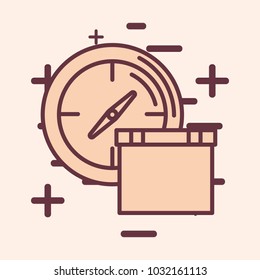 chronometer and box icon