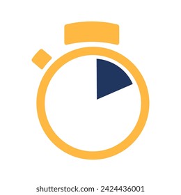 Chronometer of champions. Accurate time telling of sports industries, abstract techno element for modern and retro technological design. Simple color vector pictogram isolated on white background