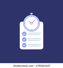 chronometer and checklist vector icon