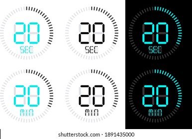 Chronometer, Digital Stopwatch , Vector