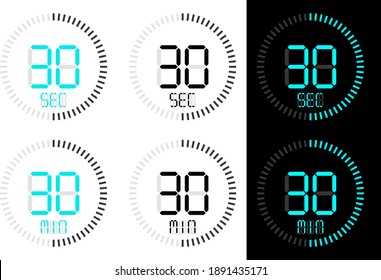 Chronometer, Digital Stopwatch , Vector