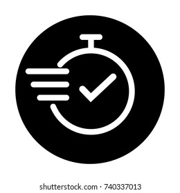 chronometer, fast service thin line icon, black and white color, isolated